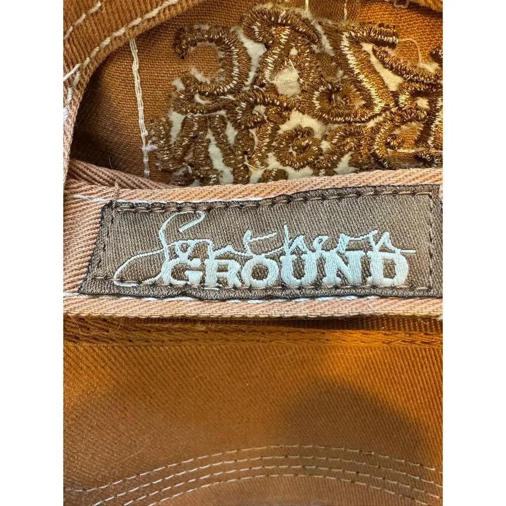 Zac Brown Band Southern Ground Hat Burnt Orange Distressed Strapback Cap ZBB